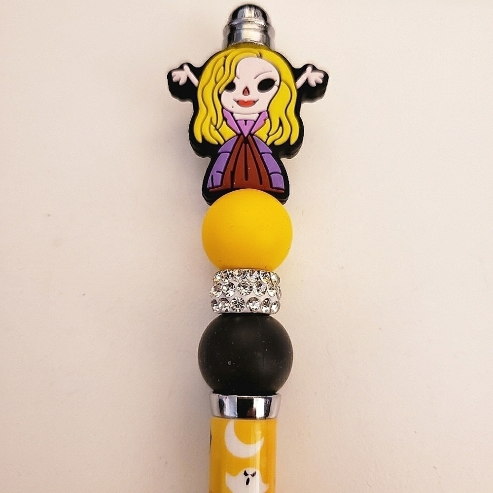 Handmade Hocus Pocus Sarah Sanderson Beaded Silicone Focal Bead Pen